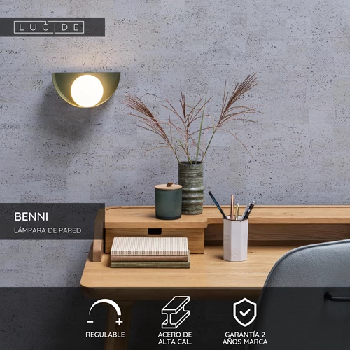 Lucide BENNI - Lámpara de pared - 1xG9 - Verde - USP